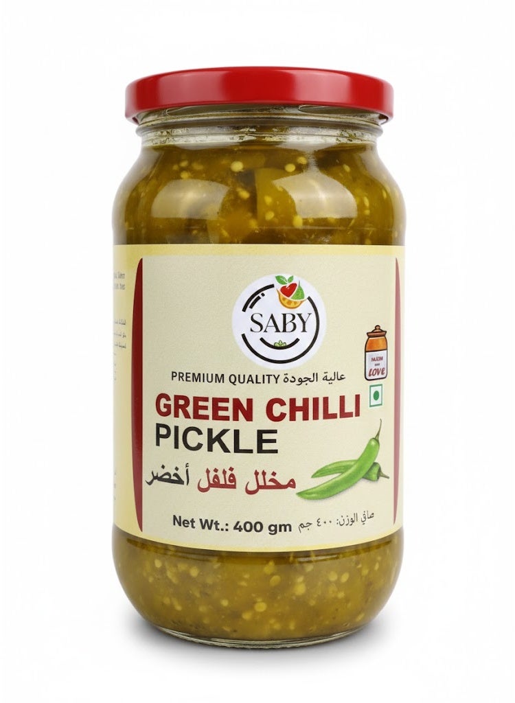 SABY Premium Quality Green Chilli Pickle 400g - Image 1